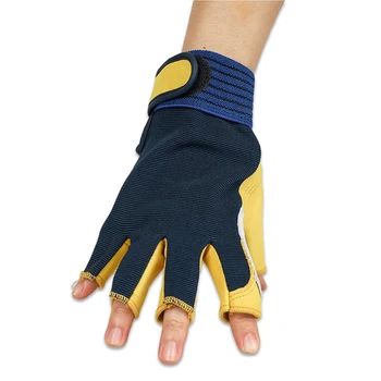 1 Чифт Предпазни ръкавици от овча кожа с полупальцами, Предпазни ръкавици за защита на труда, работни ръкавици за превоз на тежки градински товари на открито