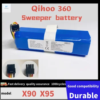 100% Нова Оригинална батерия с голям капацитет 14,4 6800 mah, подходяща за почистване на Qihoo 360 метла X90 X95