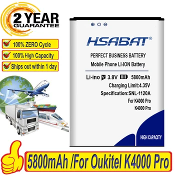 100% Оригинална батерия HSABAT 5800 ма за Oukitel K4000 Pro