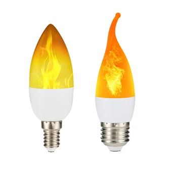 E27 Led лампа с Имитация на пламъка 5 W E14 85-265 В, Царевичен Лампа, Мерцающая Led свещ, Динамичен ефект на пламъка за домашно Осветление