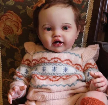 FBBD 24-инчов огромна кукла-baby Reborn Lottie Принцеса Момиче реалистична кукла недовършена част на кукли в комплект тканевое тялото и очите