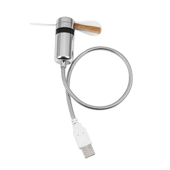 USB-фенове, мини-дисплей за време и температура, креативен подарък с led подсветка класа приспособление за лаптоп, компютър