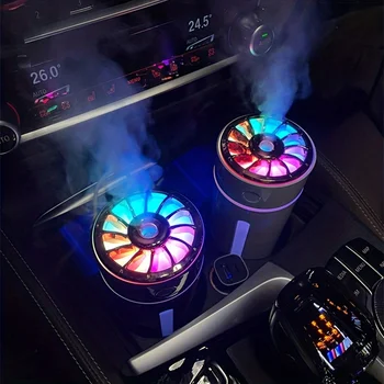 Авто овлажнител на въздуха на 360 мл, цветни светлини, Нано-спрей, USB, 1200 mah, Небулайзер, чисти, дифузор етерично масло за ароматерапия