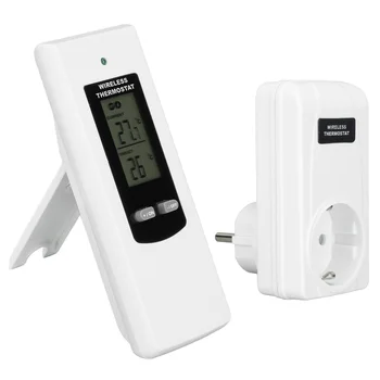 Безжична Plug Цифров Термостат Дистанционно управление Електрически LCD термостат Бойлер, с монтиран на стената Нагревател Климатик 220 В EU Plug