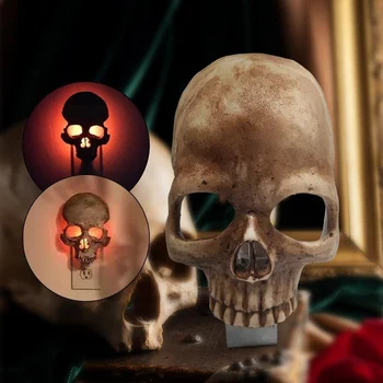 Готически Лампа със Свещи, Лампа с черепа, Декоративна Лампа на Ужасите, Главоболие лампа с виртуален скелет, лека нощ ръчно изработени, лампа с черепа за клубната парти