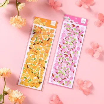 Етикети с цветен модел на Kpop, за да свалят - Сладък печат в стил Сакуры, вдъхновена от корейската култура - Блестяща и елегантна Декорация за вашия телефон Memopad