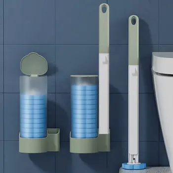 Комплект еднократни тоалетни четки Система за почистване на тоалетната чиния Средства за почистване на баня с притежателя на