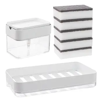 Кутия за опаковка на сапун, кутия за ръчно уплътняване на течности, здрав багажник за източване на вода, Гъба, четка, аксесоари за съхранение в домашна кухня