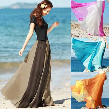 Летни Плажни Елегантни Дълги Поли Макси Мода, Дамски Ежедневни Свободни Поли, Струящиеся Поли впечатлява със своя Бохемски стил, подходящи по цвят, Jupe Femme
