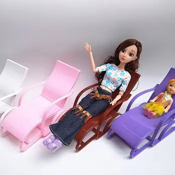 Миниатюрен плажен стол Аксесоари за куклата къща Реалистичен стол Подарък за момичета Интерактивен Притворный Шарнирный Аксесоар за КУКЛИ