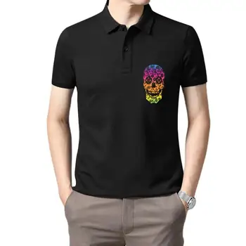 Мъжка тениска с неонови осветена принтом Пейсли Захарен Череп Различни Цветове, приталенная тениска, забавна тениска, на новост, тениска за жени
