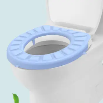 Нескользящий подложка за седалката на тоалетната чиния, Мека удобна подложка за тоалетна, за многократна употреба Силиконов калъф за седалката на тоалетната чиния, Водоустойчив преносим Гигиеничный за възрастни