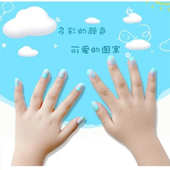 Нова детска помощ за изграждане на нокти, подвижни носене на лак за нокти с хубав анимационни котка, детски безплатен лист за изграждане на нокти