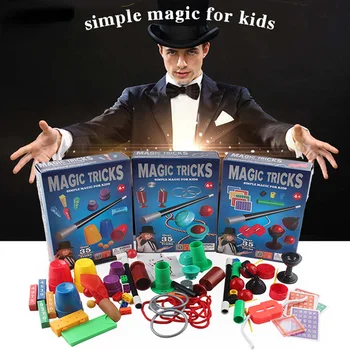 Пъзел Проста Магическа Бутафория, Определени за начинаещи магьосници Комплект, подходящ за деца Вълнуващо Шоу фокуси магьосник с забавна книжка с инструкции