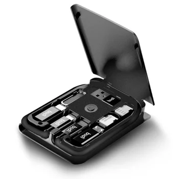 Събуди многофункционален универсален смарт адаптер кутия за съхранение на карти 15W безжичното зареждане за Xiaomi Преносим пътуване чанта за съхранение 