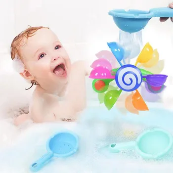 Цветни играчки за къпане, Дъгова Вятърна мелница, играчка за игра във водата, Детско Водно колело, определени за игри, детски играчки, Подарък