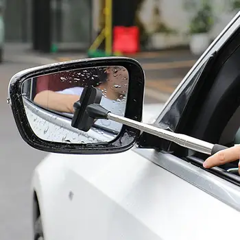 Чистачка за автомобилни огледала без драскотини Телескопична стъргало за автомобилни огледала, Мултифункционален гума за пречистване автоматично за обратно виждане