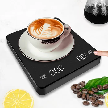 3 кг/0,1 g USB Зареждане, Интелигентни Цифрови Електронни Везни за Кафе, led Скрит екран, Автоматично Време на Ръчно Готвене, Кухненски Везни за хранене