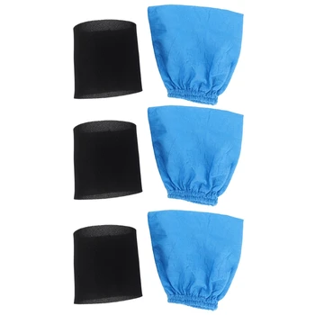 3X Текстилни филтърни чанта за мокри и сухи за пяна, филтър за прахосмукачка Karcher MV1 WD2 WD3, Ръкавен филтър за прахосмукачка, Части за прахосмукачка