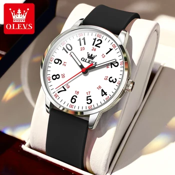 OLEVS 9953 Кварцови часовници за жени, водоустойчиви, светещи, оригинални дамски ръчни часовници, силиконов каучук, от висок клас марка, прости дамски часовник