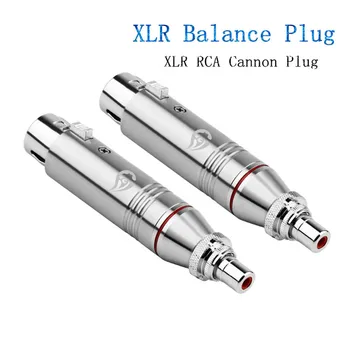 XLR-RCA 3-пинов Женски адаптер, Конвертори Cannon, аудио жак от неръждаема стомана За микрофон, миксер, динамика, XLR Конектор Сребрист