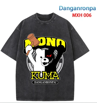 Аниме Danganronpa Тениска с къс ръкав За момчета и момичета, Бутик, выстиранная Старата Реколта тениска с къс ръкав, памучен тениска с висока улица