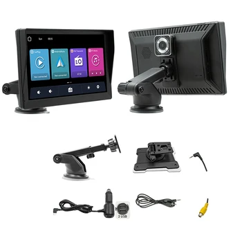 Безжична Carplay 9-инчов Преносим автомобилен Bluetooth Mp5 Плейър Android Auto Central Control HD Driving Recorder Host Черен
