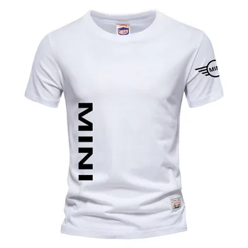 Нова мъжка тениска голям размер с логото на мини-автомобила, топла разпродажба, лятна удобен памучен мъжка тениска с къс ръкав, удобна тениска