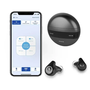 Приложение за слухови апарати Bluetooth-плочки за възрастните хора, Усилвател на звука за глухи, която се презарежда слухов апарат, колектор слухови апарати