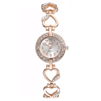 Темпераментни дамски часовник-гривна с кристали, лесни за четене, кръгъл циферблат, темпераментни часовници за подарък на приятел за рожден ден