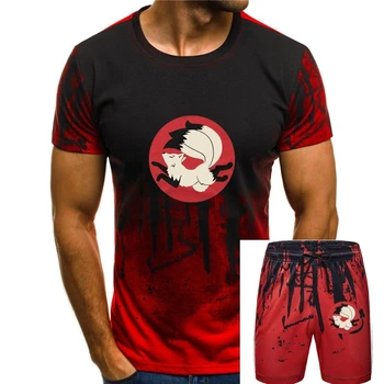 Тениска, ежедневни мъжки дрехи с къс ръкав, лятна мъжка тениска с изображение треххвостого Кицунэ