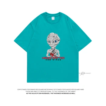 Тениска с изображение на мистериозния чужденец, Свободни Модни Летни памучни тениски O-ncek Оверсайз, градинска дрехи, Блузи, тениски