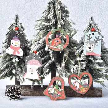Украса за Коледната елха; Мультяшные Дървени 2023; Коледни украшения за дома; Незавършена Навидад; Коледни висулки; Подвесное занаят